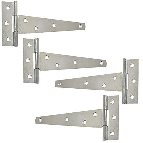 Image of 2X Pairs of Galvanised 250mm/10" T-Hinges - Zinc Gate/Trailer/Shed Tee Hinges
