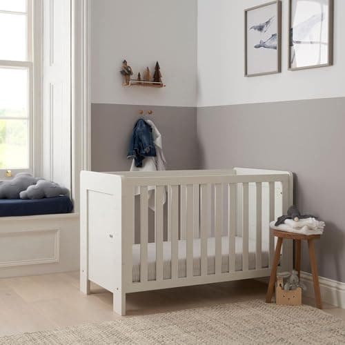 Image of Tutti Bambini Alba 3-in-1 Baby Cot Bed Bundle (0-4 years) 120x60 cm - Convertible Baby Bed with Eco-Fibre Mattress included (White)