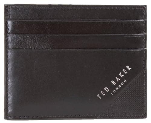 Image of Ted Baker London raffle-embossed corner leather cardh, black