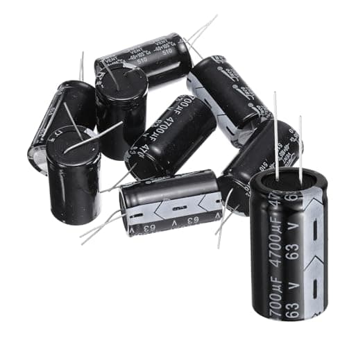 Image of sourcing map 8Pcs 4700uF 63V 22x40mm Electrolytic Capacitor, 105C High Temp Radial Leads Aluminum Capacitors for TVs, LCD Monitor, VCD, Black