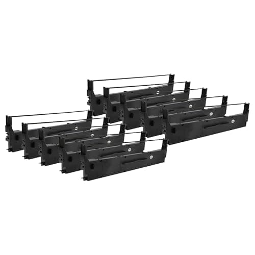 Image of vhbw 10x Ribbon Cartridge Replacement for Epson C13S015633 for Dot Matrix, Receipt Printer - Black Ink Ribbon