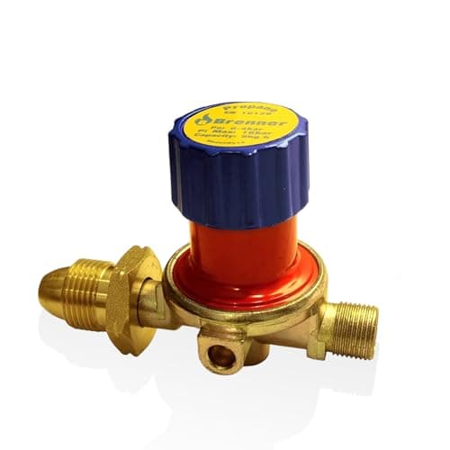 Image of BRENNER High Pressure Gas Regulator 4 Bar – Adjustable Heavy Duty LPG Propane Regulator with M.POL 5/8" BSP Inlet & 3/8" LH Outlet – 8kg/hr Capacity for Gas Burners, Roofing Torches & Cylinders