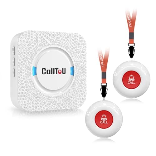 Image of CallToU Wireless Personal Alarms for Elderly Call Button Panic Alarm 500ft Nurse Call Bell Patient SOS System for Home/Personal Caregiver Pager with 1 UK Plug-In Receiver 2 Waterproof Buttons