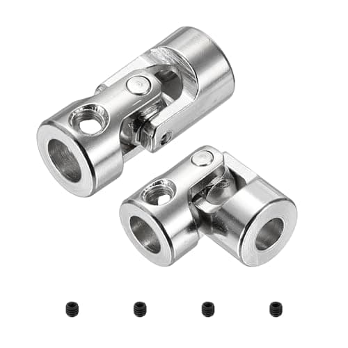 Image of sourcing map 2pcs Universal Joint Shaft Coupling, 5mm to 6mm Inner Dia Rotatable Steering Shaft U Joints Coupler with Screws for RC Car, Robot, Boat Drive Ship Motor Use