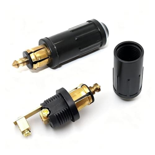 Image of Din Hella Male Plugs, European 12V Cigarette Lighter Adapter, 2 Pcs Hella Plug Adapter, 240W Car Cigarette Lighter Socket Adapter for BMW Motorcycles Cars Any European Socket (Black)