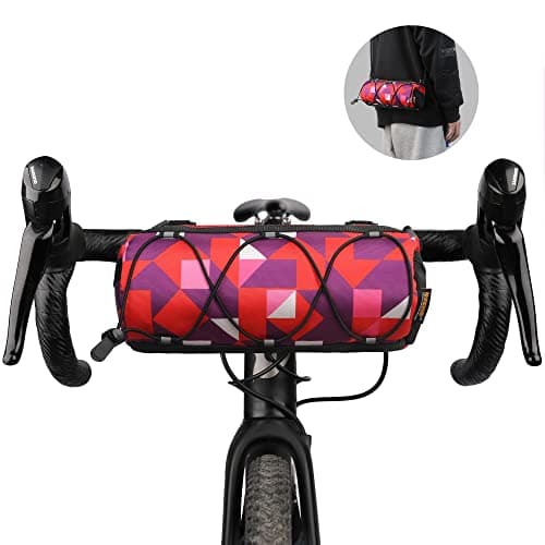 Image of Rhinowalk Bike Handlebar Bag - Front Bag with Shoulder Strap for Road Mountain Bike Cycling Travel (Camouflage Red)