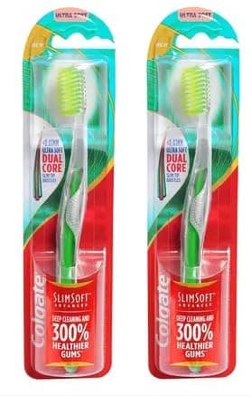 Image of Colgate Slim Soft Advance Toothbrush Ultra Soft Toothbrush (2 Toothbrushes)