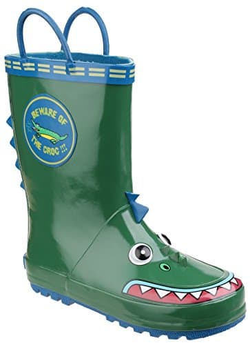 Image of Cotswold Puddle Waterproof Pull On Boot Unisex Kids Crocodile Size 8.5