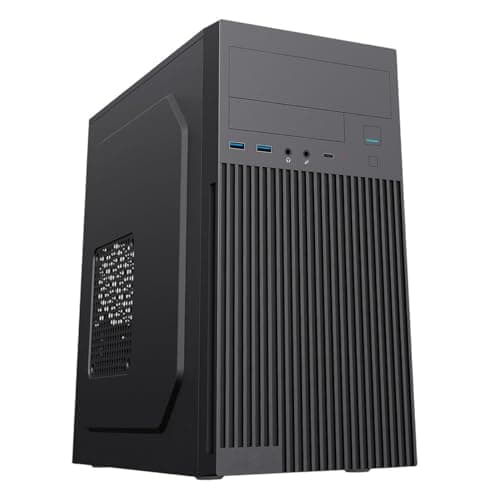 Image of Enterprise Pro Black Office Business PC Case, Micro ATX, 12cm Fan, Mesh Front, USB 3.0, USB-C