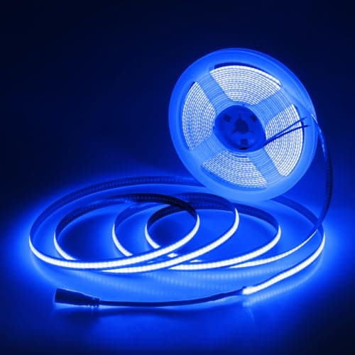Image of Aclorol Blue 5M COB Led Strip Lights 12 Volt 5M LED Tape Lights for Living Room Bedroom Kitchen Cabinet Closet Other Home Indoor Decor 320Leds/m (Power Supply& Dimmer Not Included)