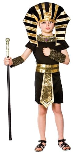 Image of Wicked Costumes Boys Ancient Egyptian Pharaoh Fancy Dress Costume Kids Historical Egypt Outfit - Large (8-10 Years)