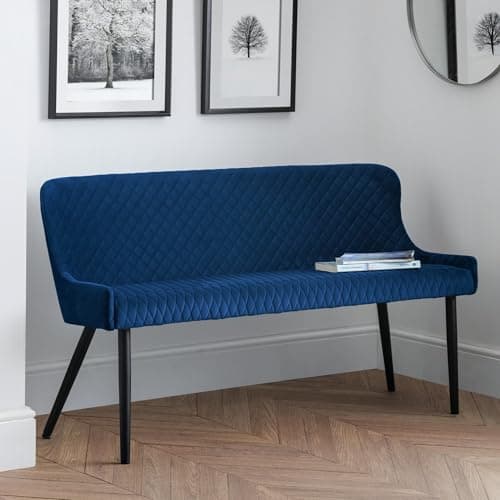 Image of Julian Bowen Luxe High Back Bench - Blue/Black Benches