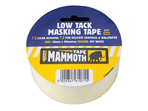 Image of Everbuild Mammoth Low Tack Masking Tape – Easy Tear – Off White – 50mm x 25m
