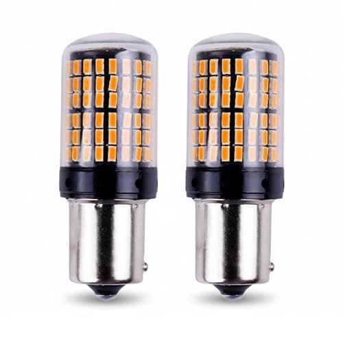 Image of JagFond 2PCS BAU15S PY21W Indicator Bulbs Amber Yellow, PY21W LED Indicator Bulb, 2800LM Super Bright Front and Rear Turn Signal Lights, 12-24V 30W 7440 144smd General Car Bulbs Replacement