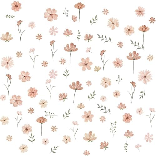 Image of 9 Sheets Boho Flower Wall Decals Daisy Flower Wall Stickers Boho Flowers Decals for Walls Playrooms and Art Bedroom Classroom High Coverage Removable Peel and Stick Wall Decor