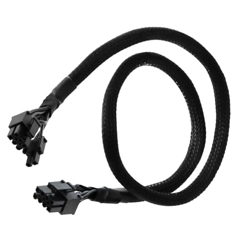 Image of 18AWG 8 Pin to 6+2 Pin GPU Power Cable, 60cm Modular Cable Compatible with Seasonic PSU FOCUS+ KM3 XP2 XP3 XM2, Black Tinned Copper Wire for Graphics Card