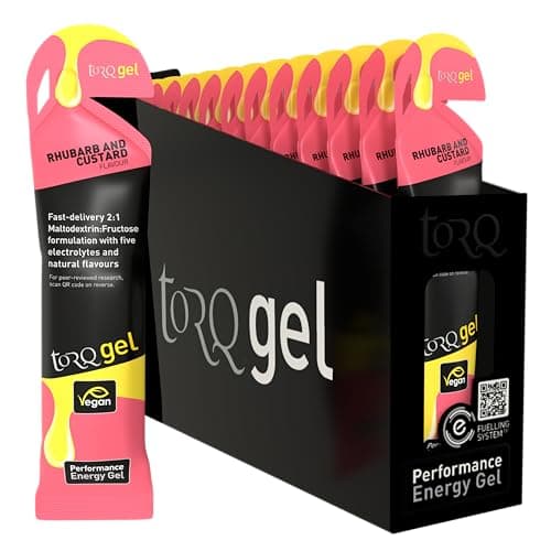 Image of TORQ Running Gels with Electrolytes - 2:1 Maltodextrin: Fructose for Endurance Sports & Optimal Performance | Energy Gels for Running, Cycling & Marathons - 30g Carbs Per Gel | Rhubarb & Custard 15