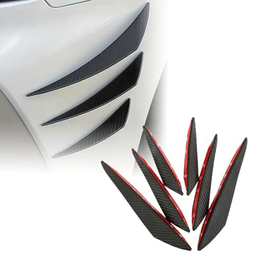Image of 6 pcs Diffuser Spoiler Lip for BYD T3 2021, Carbon Fiber Car Tail Wing Car Stability Splitter Car Mini Spoiler Wing Lip Spoiler Shark Fin