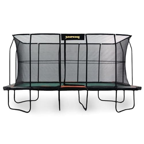 Image of Jumpking 10x18ft Rectangular Ultra Trampoline With Safety Enclosure Net System ❘ Outdoor Garden Trampoline For Adults & Kids | Great For Fun, Exercise & Weight Loss
