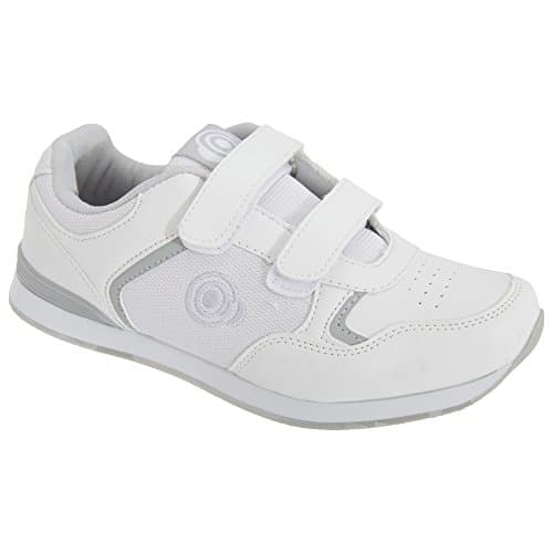 Image of Dek Lady Skipper Touch Fastening Bowls Bowling Sport Shoes Trainers - White/Grey PU/Textile, Ladies UK 5 / EU 38