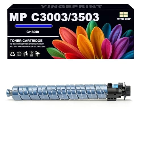 Image of YINGEPRINT Toner Cartridge Compatible with Ricoh Aficio MP C3003 C3003SP C3503 C3503SP C3004 C3004SP C3504 C3504SP References 841817 841818 841819 841820 Replacement Kit (1PK- Cyan)