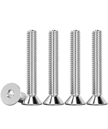 Image of Drenky M4 Bolts, Socket Screws DIN 7991 / ISO 10642 Countersunk Bolts Rustproof Hex Screws 304 Stainless Steel Machine Screws Fully Thread, M4 X 30mm, 50 Pcs