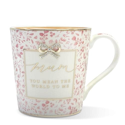 Image of Lesser & PAVEY Madelaine by Hearts Design Mum You Mean The World to Me Fine China Mug for Home & Kitchen | Ceramic Mugs for Tea & Coffee | Lovely Cup Set for Mens Gifts & Birthday Gifts for Women
