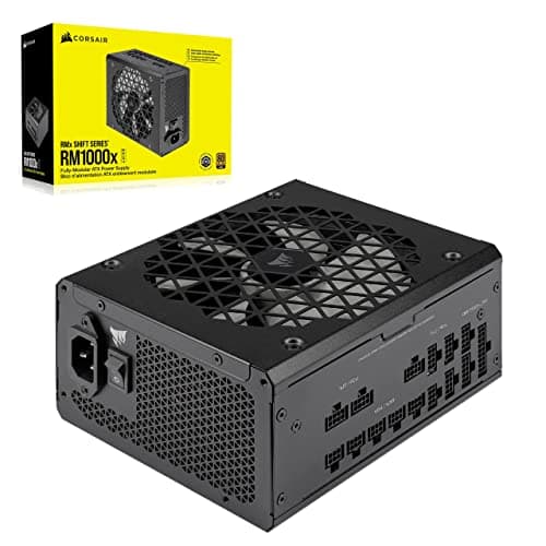 Image of Corsair RM1000x SHIFT Fully Modular ATX Power Supply - 80 PLUS Gold - ATX 3.1 - PCIe 5.1 - Zero RPM - Modular Side Interface - Black