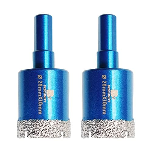 Image of Dry Diamond Core Drill Bit Set,BRSCHNITT 2pcs/pack 28mm Diamond Hole Saw Core Drill Bit with Triangle Shank for Porcelain Tile Ceramic Stone Granite Marble