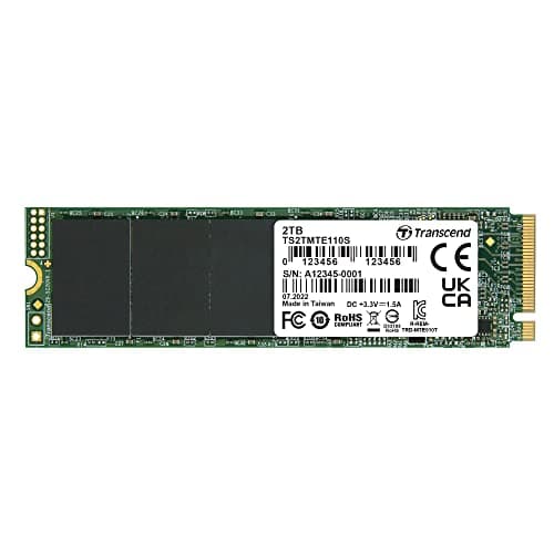 Image of Transcend 2T MTE110S NVMe PCIe Gen3 x4 M.2 2280 Internal Solid State Drive 3D TLC NAND -TS2TMTE110S
