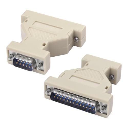 Image of MEIRIYFA DB9 to DB25 Serial Adapter Coupler, DB9 Male to DB25 Male RS-232 Serial Gender Changer AT Modem Adapter Connetor for PC Serial Devices (2PCS, DB9 M - DB25 M)