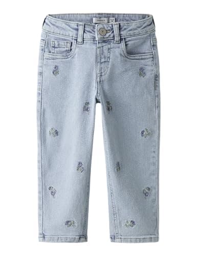 Image of NAME IT Nmfbella Mom Emb Jeans 1224-Sm Noos, Light Blue (Light Blue Denim), 116