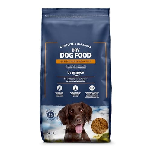 Image of by Amazon - Complete Dry Dog Food for Adult Dogs, Rich in Chicken with Peas, 1 Pack of 5kg