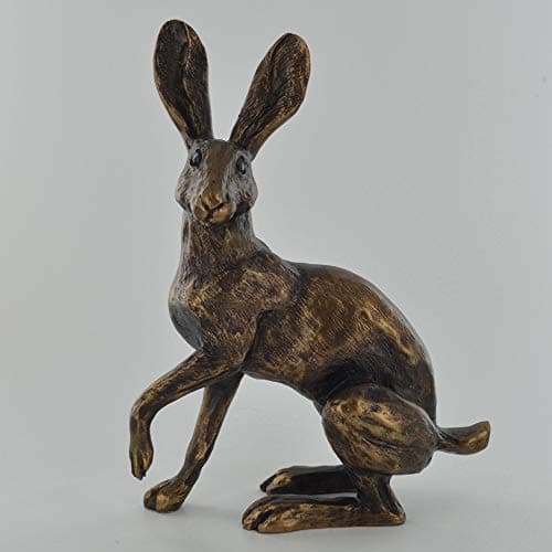 Image of Prezents.com Buttercup Hare Bronze Effect Statue by Harriet Glen Home Decor Animal Gift Ideas H19cm