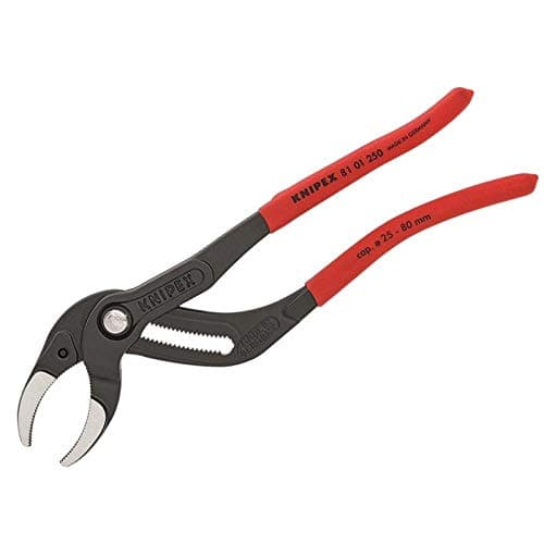 Image of Knipex Siphon and Connector Pliers black atramentized, with non-slip plastic coating 250 mm (self-service card/blister) 81 01 250 SB
