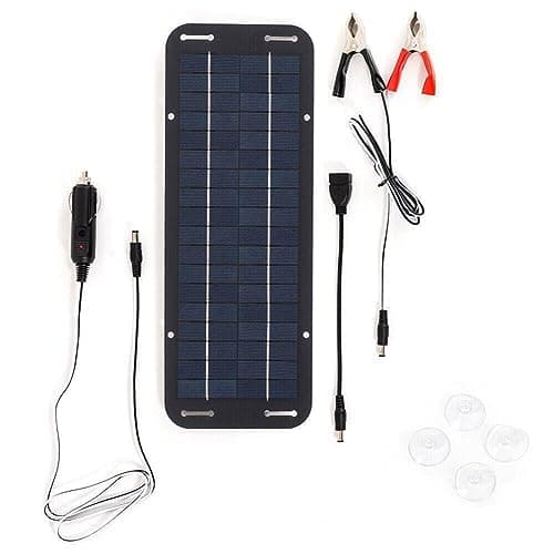 Image of Pinafresa 12V 30W Portable Solar Panel Battery Charger Maintainer for Car Motorcycle Tractor Boat RV