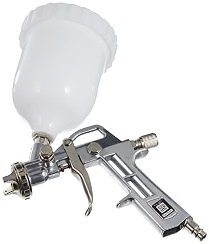 Image of Original Einhell Paint Spray Gun with Flow Cup (Compressor Accessories, 600 ml Flow Cup, Colour Flow Controller, Spot/Wide Jet Regulator, Rotating Nozzle, Includes Plug Nipple)