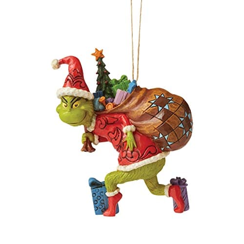Image of Enesco Jim Shore The Grinch Tiptoeing Hanging Ornament, 4.45" H, Multicolor for Christmas