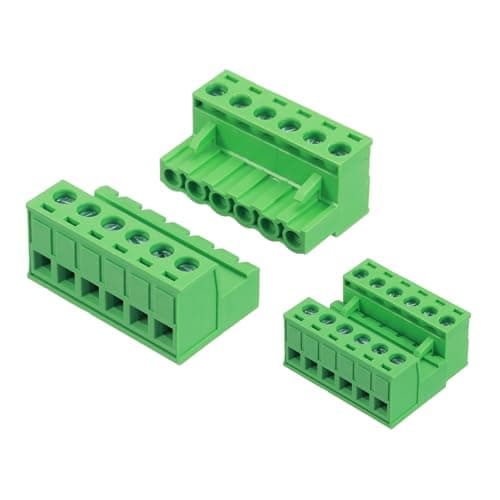 Image of sourcing map 8 Set 6 Pin 5mm 0.2 Inch Pitch PCB Mount Screw Terminal Block Connector Male Female, Green