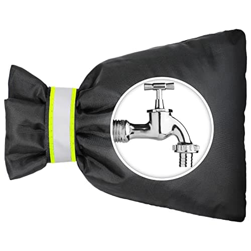 Image of AUGOLA Outside Tap Covers for Winter, 1Pcs Tap Cosy Cover Thickened Outdoor Tap Cover Jacket Insulated Protector from Freezing Waterproof - Black