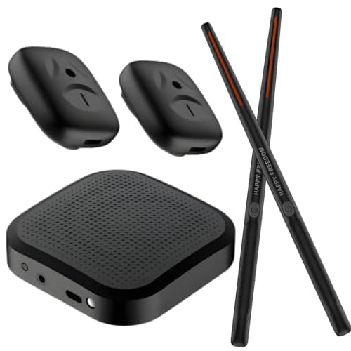 Image of Hanzete Electronic Drumsticks Air Drum Stick with 2 Foot Pedals,Connectable to 16D Speaker DSP Level Sound Card Low Delay Portable Electric Rhythm Drum Sticks for Beginners Adult Professional Drummer