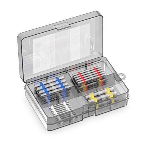 Image of Kuject 50PCS Self-Solder Wire Connectors Kit, Solder and Seal Crimpless Heat Shrink Butt Terminals Connectors, Waterproof Insulated Splice for Marine Automotive Aircraft Boat Truck Stereo Wire Joint