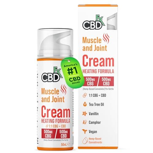 Image of CBDfx Muscle & Joint CBD Cream Heating Formula (50ml) - 500mg CBD/500mg CBG