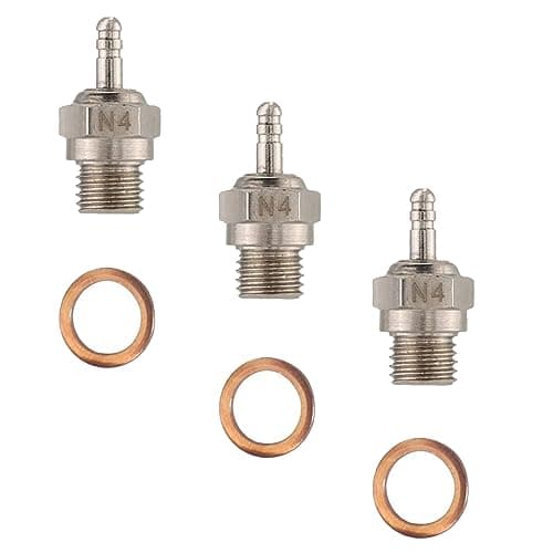 Image of YijiaLink 3-Pack Hot Spark Glow Plug N4 No.4 70117 Compatible with Kyosho HSP HPI Redcat 1/8 1/10 RC Nitro Engines Car Truck Buggy (N4 No.4)