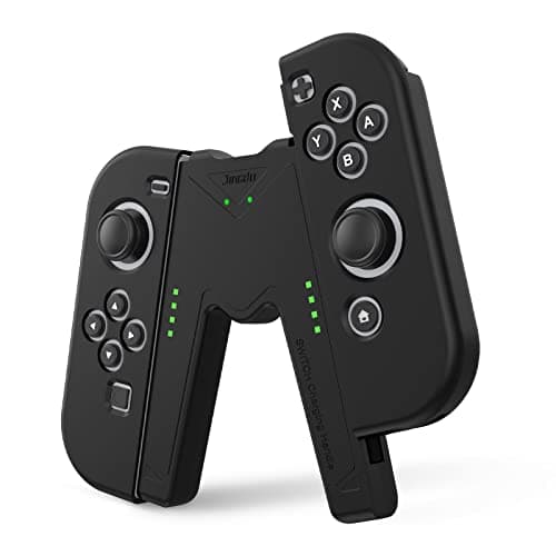 Image of JINGDU Joy Con Charging Grip Handle for Nintendo Switch/OLED, Joystick Charging Comfort V-Shaped Game Grip Controller with Battery Indicators, High Speed Charge While Play, Black