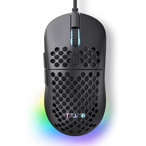 Image of Dierya x TMKB Falcon M1SE Gaming Mouse, 12800DPI Optical Sensor, 6 Programmable Buttons, Customisable RGB Lighting, Ergonomic & Lightweight Honeycomb Design for PC/Laptop/Mac - USB Wired - Matt Black