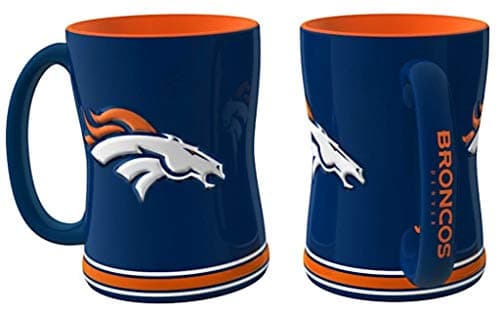 Image of Boelter Denver Broncos 15 Ounce Sculpted Logo Relief Coffee Mug