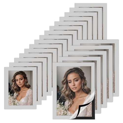 Image of JINTANG 20pcs Magnetic Frame A5 and A6, holds 6x4in and 7x5in photos, Self-Adhesive kids family Magnetic picture frame for fridge&Glass wall&Flat Surface,Waterproof Dustproof Clear cover Photo Frames