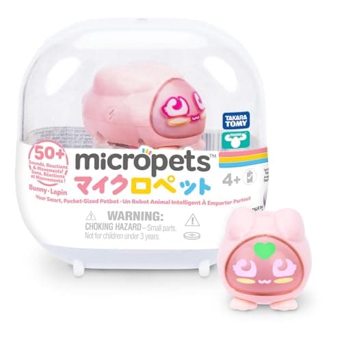 Image of Micropets Bunny - Interactive Electronic Digital Pet Robot | 5 Levels of Pet Play, 50+Lights, Sounds, Reactions & Movement, Cute Kawaii Collectible Toy for Girls & Boys Ages 4+
