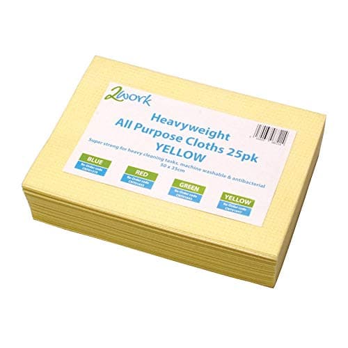 Image of 2Work Heavyweight All Purpose Cloth 500x350mm Yellow (Pack of 25) CNT01647
